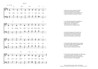 Hymn score of: Not long, not long! The spirit-wasting fever - Rest (Horatius Bonar/Johannes Thomas Rüegg)