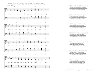 Hymn score of: Var är du, o Jesus, som älskade mig (Gustaf Emanuel Beskow/Johannes Thomas Rüegg)