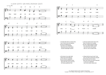 Hymn score of: Mein Gott! gib mir deinen Geist (Benjamin Schmolck/Johannes Thomas Rüegg)