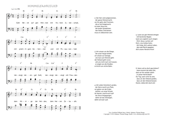 Hymn score of: Gott fähret auf gen Himmel - Himmelfahrtslied (Gottfried Wilhelm Sacer/Johannes Thomas Rüegg)