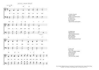 Hymn score of: Jesus, min drot (Hallgrímur Pétrursson/Carl Joachim Brandt/Johannes Thomas Rüegg)
