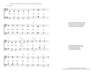 Hymn score of: Herr, öffne mir die Herzenstür (Johannes Olearius/Johannes Thomas Rüegg)