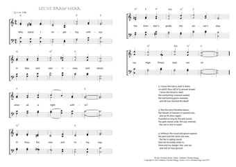 Hymn score of: Why stand I lingering without - Let us Draw Near (Horatius Bonar/Johannes Thomas Rüegg)