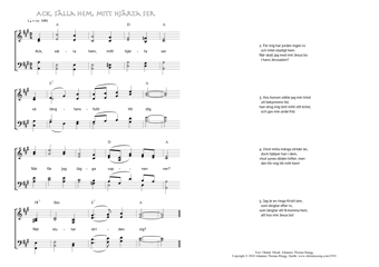 Hymn score of: Ack, sälla hem, mitt hjärta ser (Okänd/Johannes Thomas Rüegg)