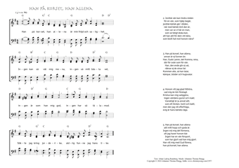 Hymn score of: Han på korset, han allena (Johan Ludvig Runeberg/Johannes Thomas Rüegg)