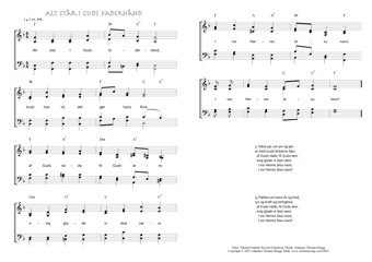 Hymn score of: Alt står i Guds faderhånd (Nikolaj Frederik Severin Grundtvig/Johannes Thomas Rüegg)