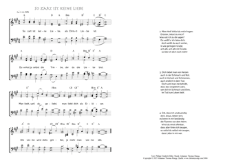 Hymn score of: So zart ist keine Liebe (Philipp Friedrich Hiller/Johannes Thomas Rüegg)