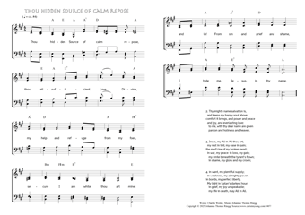 Hymn score of: Thou hidden Source of calm repose (Charles Wesley/Johannes Thomas Rüegg)