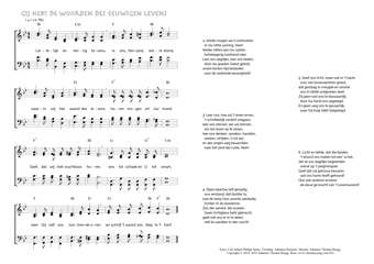 Hymn score of: Liefelijk en heilig tevens - Gij hebt de woorden des eeuwigen levens (Carl Johann Philipp Spitta/Johannes Riemens/Johannes Thomas Rüegg)