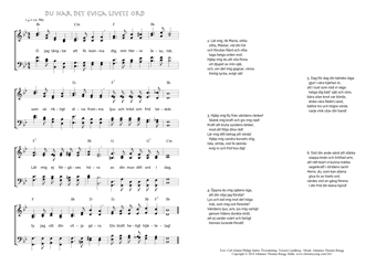 Hymn score of: O jag längtar att få komma - Du har det eviga livets ord (Carl Johann Philipp Spitta/Torsten Lundberg/Johannes Thomas Rüegg)