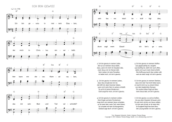 Hymn score of: Ich bin gewiss in meinem Glauben (Benjamin Schmolck/Johannes Thomas Rüegg)