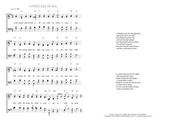 Hymn score of: Compared with Christ, in all beside - Christ all in all (Augustus M. Toplady/Johannes Thomas Rüegg)