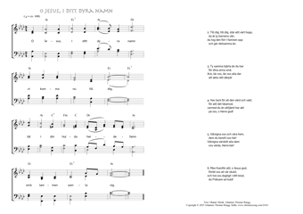 Hymn score of: O Jesus, i ditt dyra namn (Okänd/Johannes Thomas Rüegg)