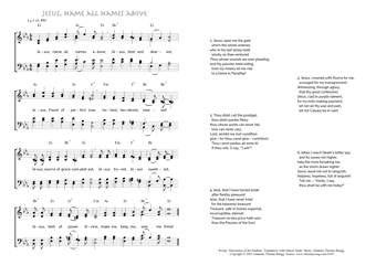 Hymn score of: Jesus, name all names above (Theoctistus of the Studium/John Mason Neale/Johannes Thomas Rüegg)