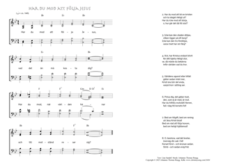 Hymn score of: Har du mod att följa Jesus (Lina Sandell/Johannes Thomas Rüegg)