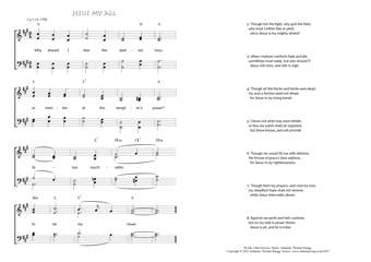 Hymn score of: Why should I fear the darkest hour - Jesus my all (John Newton/Johannes Thomas Rüegg)