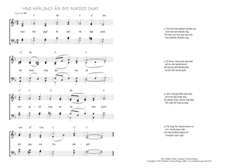 Hymn score of: Vad hör jag? Är det riktigt sant (Okänd/Johannes Thomas Rüegg)