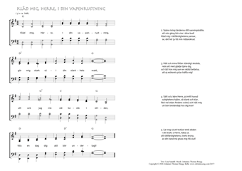 Hymn score of: Kläd mig, Herre, i din vapenrustning (Lina Sandell/Johannes Thomas Rüegg)