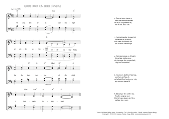 Hymn score of: O vid, det er ej vanskeligt - Guds bud er ikke svære (Carl Johann Philipp Spitta/Christian Benedictus Reventlow/Johannes Thomas Rüegg)