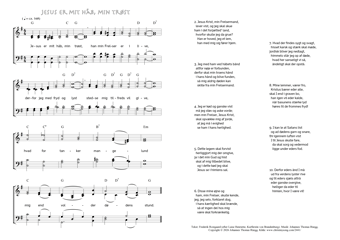 Hymn score of: Jesus er mit håb, min trøst (Luise Henriette, Kurfürstin von Brandenburg/Frederik Rostgaard/Johannes Thomas Rüegg)