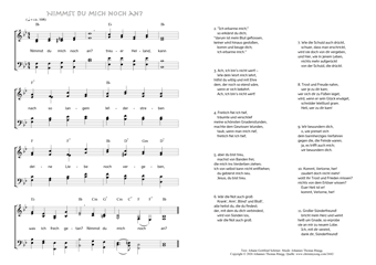 Hymn score of: Nimmst du mich noch an? (Johann Gottfried Schöner/Johannes Thomas Rüegg)