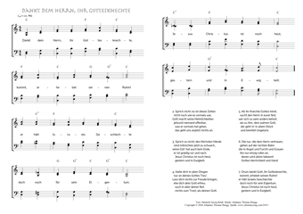 Hymn score of: Dankt dem Herrn, ihr Gottesknechte (Heinrich Georg Reuß/Johannes Thomas Rüegg)