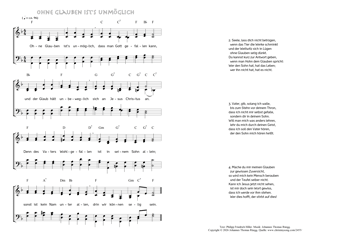 Hymn score of: Ohne Glauben ist's unmöglich (Philipp Friedrich Hiller/Johannes Thomas Rüegg)