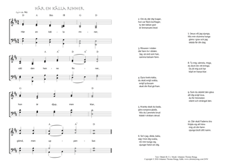 Hymn score of: Här en källa rinner (Okänd/Johannes Thomas Rüegg)
