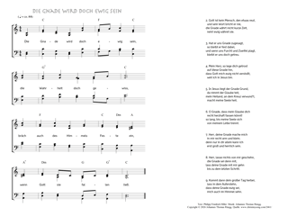 Hymn score of: Die Gnade wird doch ewig sein (Philipp Friedrich Hiller/Johannes Thomas Rüegg)