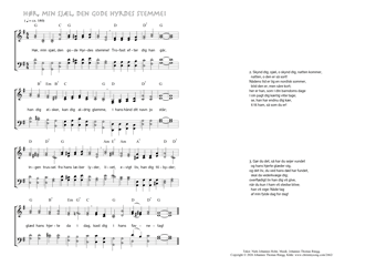 Hymn score of: Hør, min sjæl, den gode Hyrdes stemme! (Niels Johannes Holm/Johannes Thomas Rüegg)