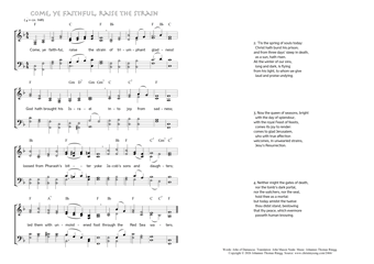 Hymn score of: Come, ye faithful, raise the strain (John of Damascus/John Mason Neale/Johannes Thomas Rüegg)