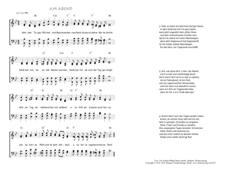 Hymn score of: Herr, des Tages Mühen und Beschwerden - Am Abend (Carl Johann Philipp Spitta/Johannes Thomas Rüegg)