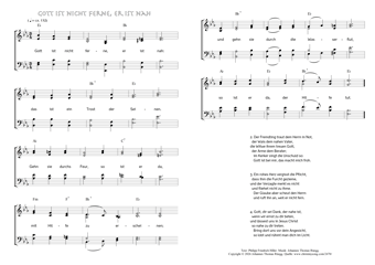 Hymn score of: Gott ist nicht ferne, er ist nah (Philipp Friedrich Hiller/Johannes Thomas Rüegg)