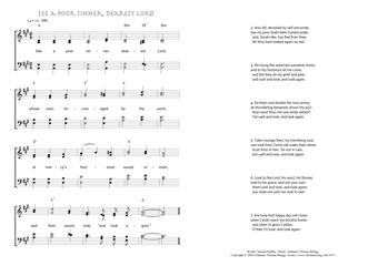 Hymn score of: See a poor sinner, dearest Lord (Samuel Medley/Johannes Thomas Rüegg)