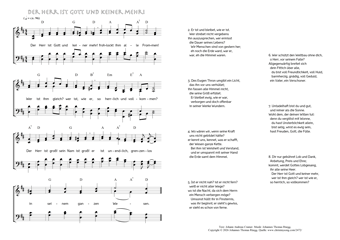 Hymn score of: Der Herr ist Gott und keiner mehr! (Johann Andreas Cramer/Johannes Thomas Rüegg)