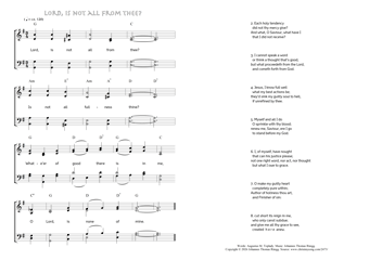 Hymn score of: Lord, is not all from thee? (Augustus M. Toplady/Johannes Thomas Rüegg)
