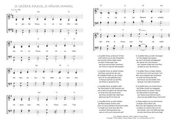 Hymn score of: Je größer Kreuz, je näher Himmel (Benjamin Schmolck/Johannes Thomas Rüegg)