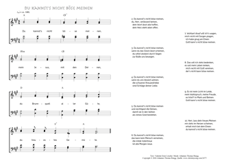 Hymn score of: Du kannst's nicht böse meinen (Valentin Ernst Löscher/Johannes Thomas Rüegg)