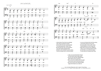 Hymn score of: Winter ist es. In dem weiten Reiche - Im Winter (Carl Johann Philipp Spitta/Johannes Thomas Rüegg)