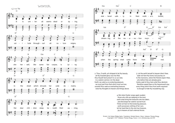 Hymn score of: It is winter: all seems dead or dying - Winter (Carl Johann Philipp Spitta/Richard Massie/Johannes Thomas Rüegg)