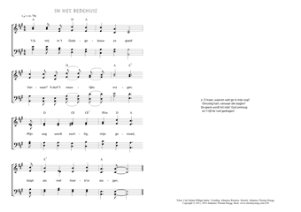 Hymn score of: 't Is mij in 't Godsgebouw zo goed! - In het bedehuis (Carl Johann Philipp Spitta/Johannes Riemens/Johannes Thomas Rüegg)