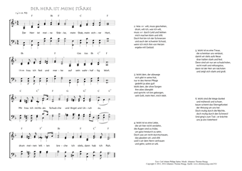 Hymn score of: Der Herr ist meine Stärke (Carl Johann Philipp Spitta/Johannes Thomas Rüegg)