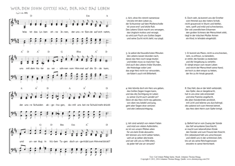 Hymn score of: Was ist das Leben ohne Jenen - Wer den Sohn Gottes hat, der hat das Leben (Carl Johann Philipp Spitta/Johannes Thomas Rüegg)