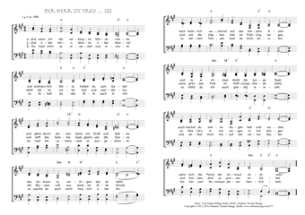 Part two of hymn score of: Du kennst mein Herz, o Gott, und weil du's kennest - Der Herr ist treu ... (Carl Johann Philipp Spitta/Johannes Thomas Rüegg)