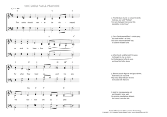 Hymn score of: The saints should never be dismayed - The Lord will Provide (William Cowper/Johannes Thomas Rüegg)