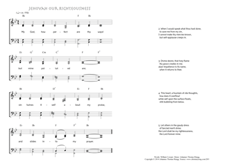 Hymn score of: My God, how perfect are thy ways! - Jehovah our Righteousness (William Cowper/Johannes Thomas Rüegg)