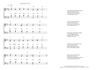 Hymn score of: O Lord, my best desire fulfil - Submission (William Cowper/Johannes Thomas Rüegg)