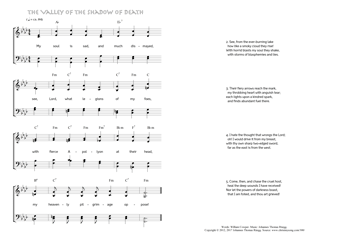 Hymn score of: My soul is sad, and much dismayed - The Valley of the Shadow of Death (William Cowper/Johannes Thomas Rüegg)