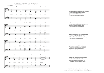Hymn score of: What various hindrances we meet - Exhortation to Prayer (William Cowper/Johannes Thomas Rüegg)