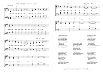 Hymn score of: Herre! jeg må klage (Herman Andreas Timm/Johannes Thomas Rüegg)